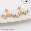 91902 xuping China wholesale light weight gold stud earring, unique 18k gold earring for girls